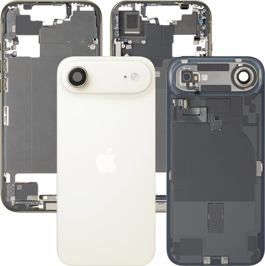 Batterideksel Apple iPhone 17 Air, med midtre ramme, komplette deler, gull (lys gull), premium bytte