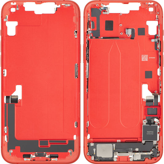 Batterideksel Apple iPhone 14 Plus, Med Midtramme, Fullstendige Deler, Rød, Bytte