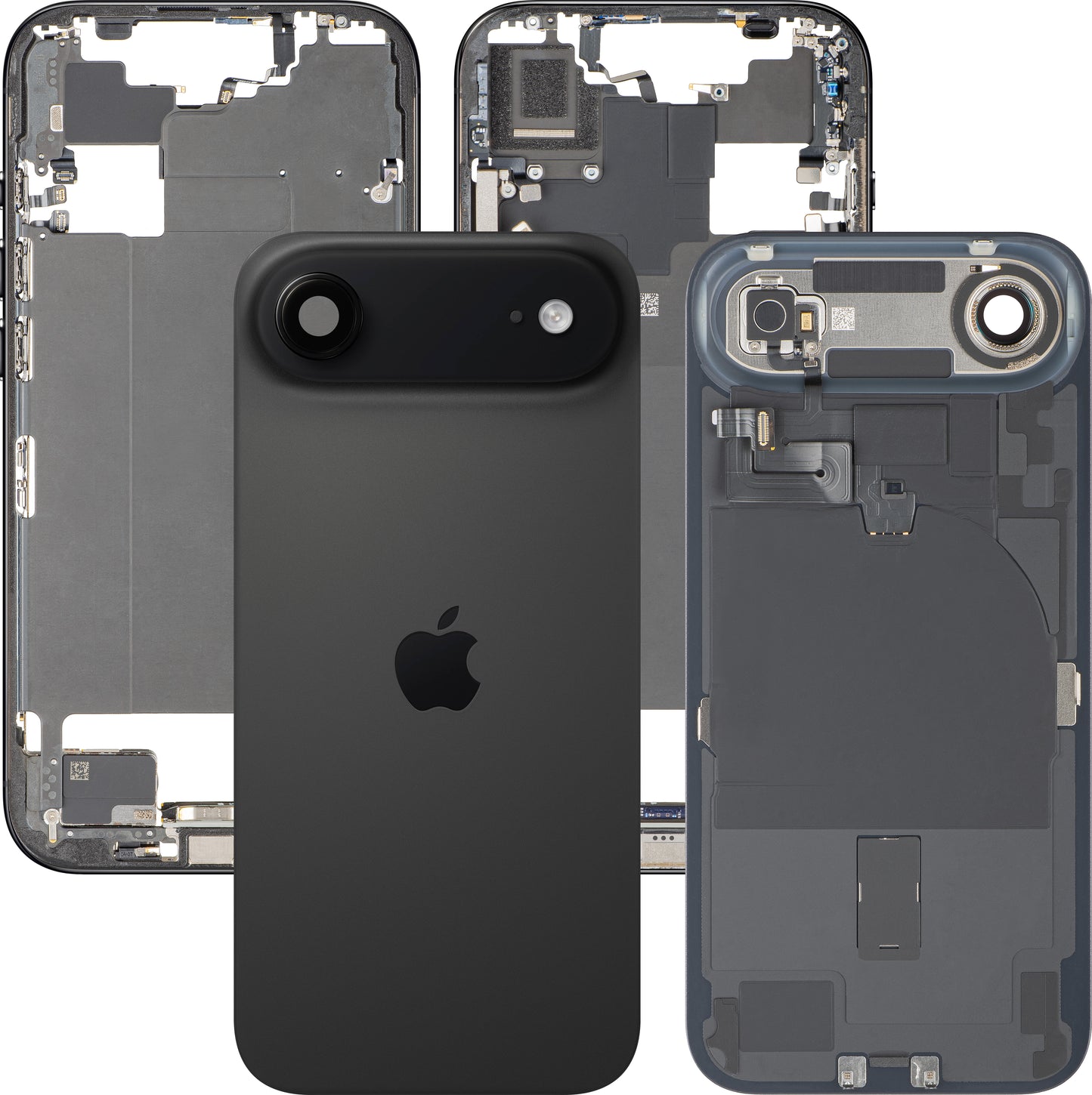 Batterideksel Apple iPhone 17 Air, Med Midtkasse, Full Deler, Svart (Space Black), Bytte