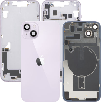 Batterideksel Apple iPhone 14 Plus, Med Midtramme, Fullstendige Deler, Lilla, Bytte
