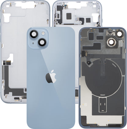Batterideksel Apple iPhone 14 Plus, Med Midtramme, Fullstendige Deler, Blå, Bytte