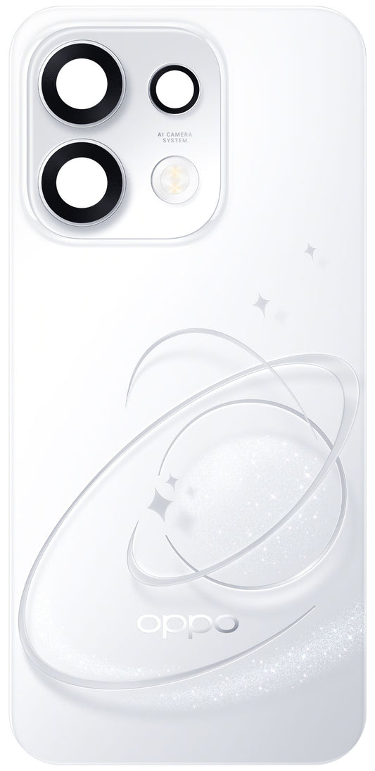 Batterideksel Oppo Reno16 F / Reno16 FS, Sølv (Pop White), Service Pack 621033001109