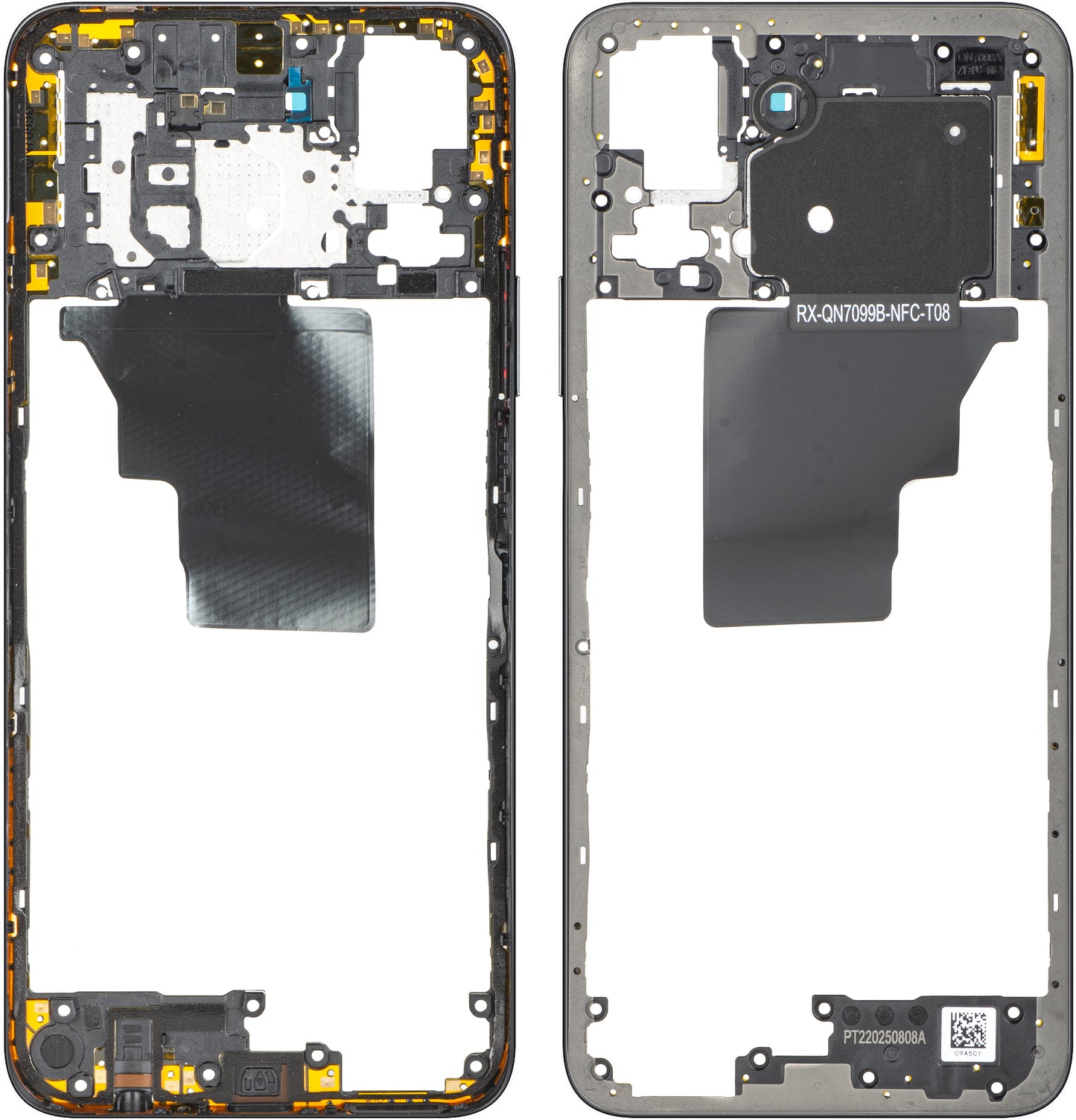 Midtre deksel Honor X7c 5G / 200 Smart, Svart (Midnight Black), Servicepakke 9707ABNA