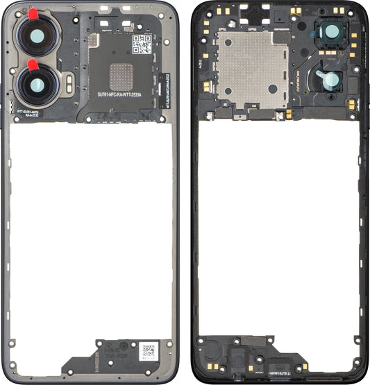 Midtre deksel Motorola Moto G35, svart (Midnight Black), servicepakke 5S58C28877