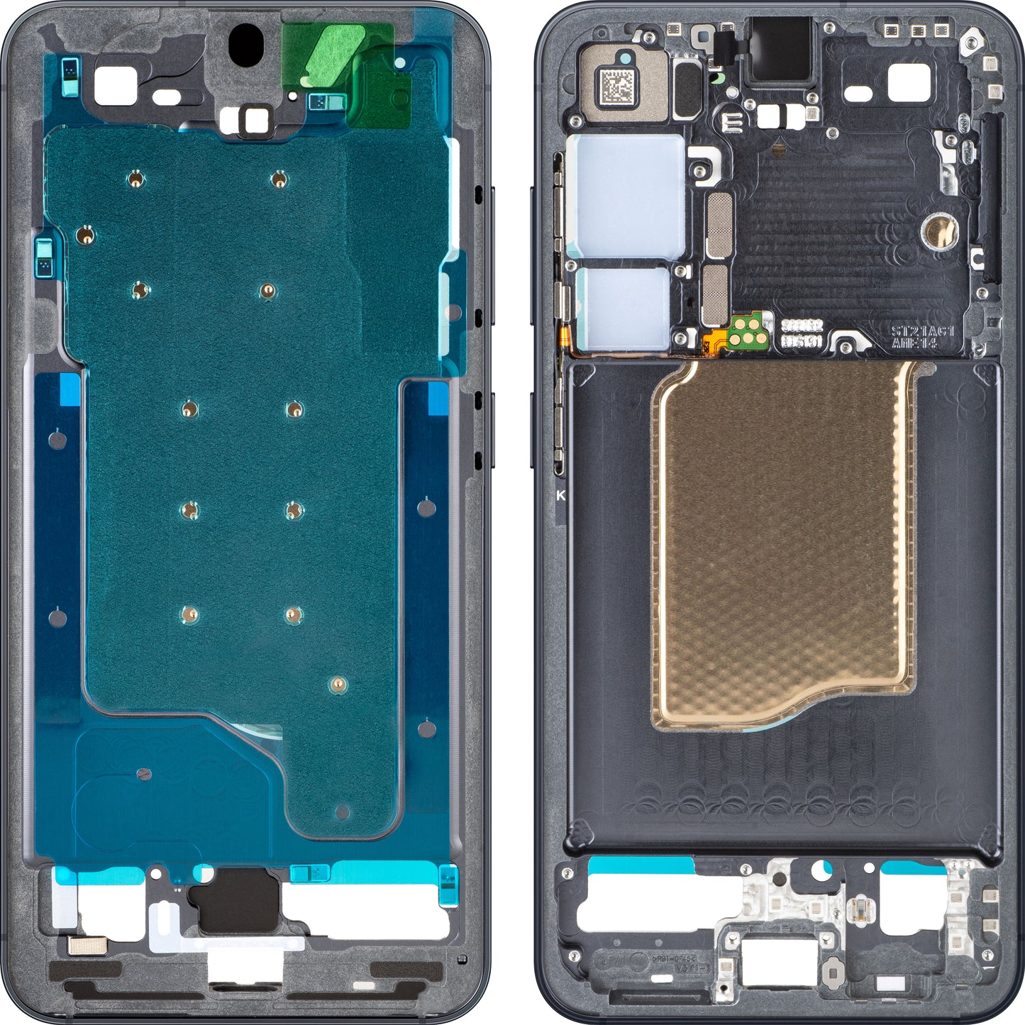 Midtre deksel Samsung Galaxy S25 S931, Svart, Service Pack GH82-36328E