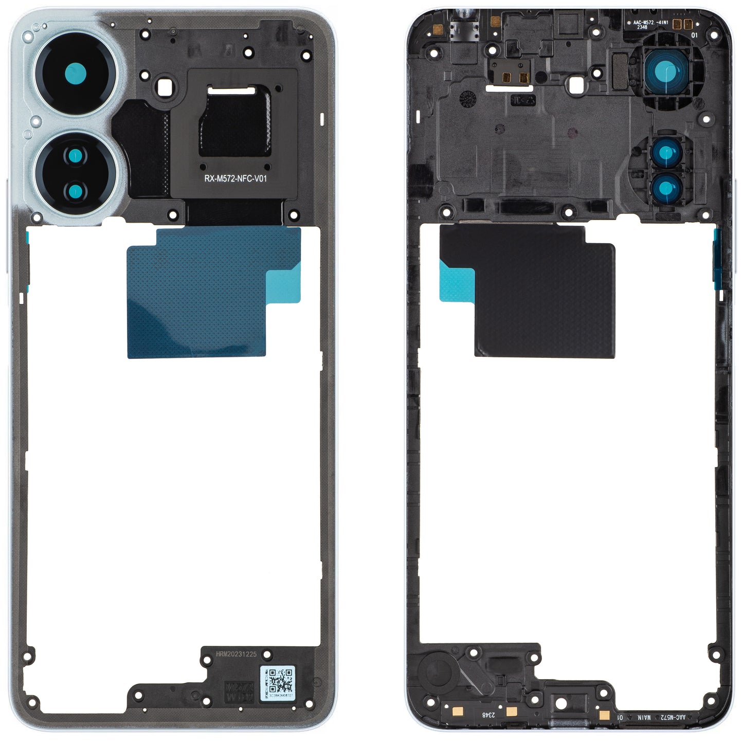 Midtre deksel Xiaomi Redmi 13C NFC, Blå, Service Pack 560001C3UN00