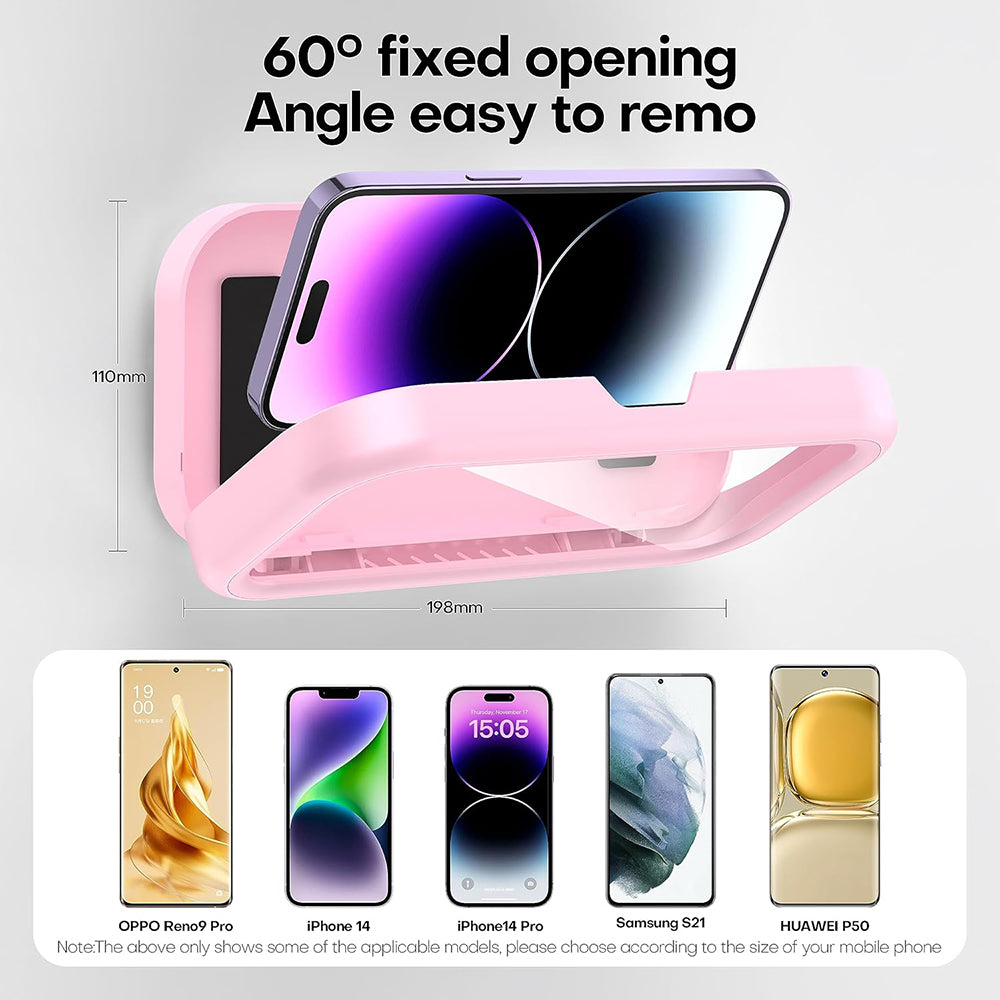 Veggdeksel med Berøringsmembran Techsuit LC-999 for Telefon, Vanntett, Rosa