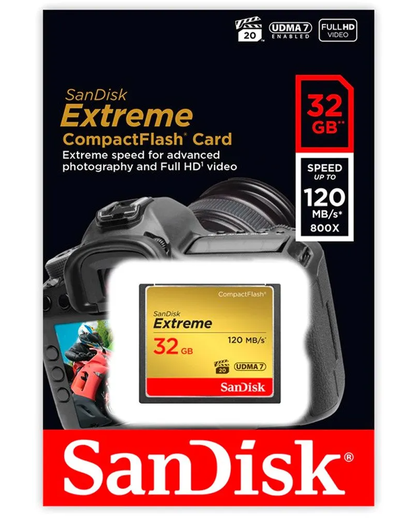 CompactFlash-minnekort SanDisk Extreme, 32Gb, UDMA 7 SDCFXSB-032G-G46