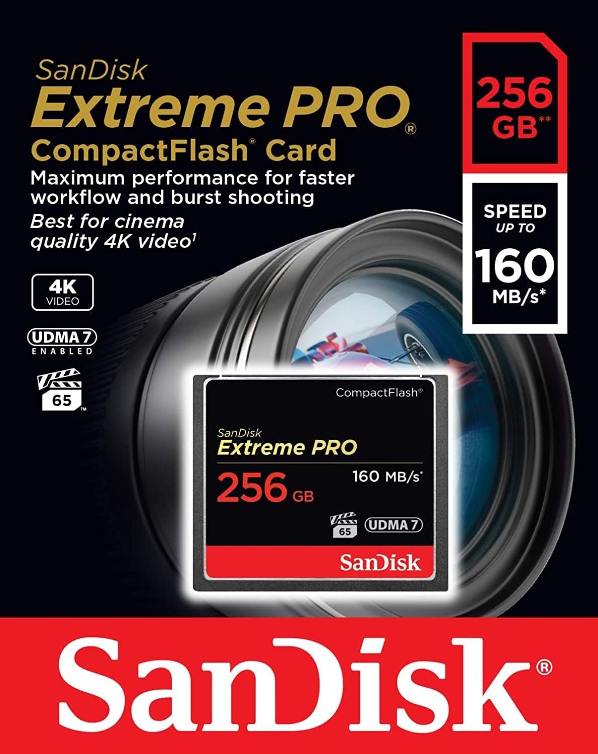 CompactFlash-minnekort SanDisk Extreme Pro, 256Gb, UDMA 7 SDCFXPS-256G-X46