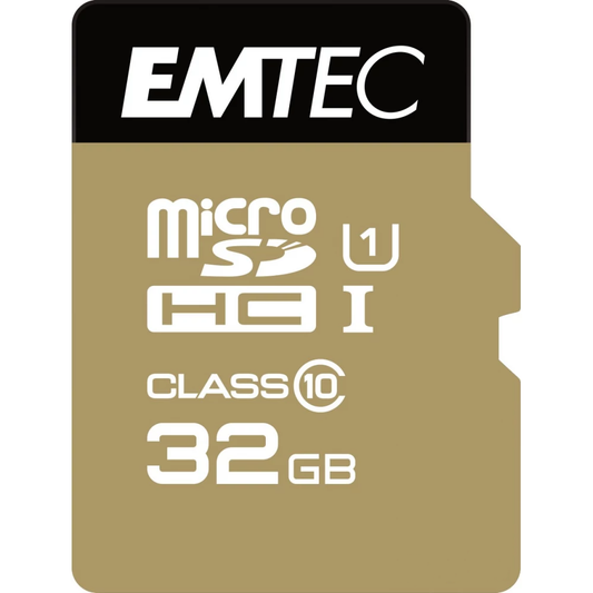 Minnekort microSDHC Emtec Elite Gold, 32Gb, Klasse 10 / UHS-1 U1 ECMSDM32GHC10GP