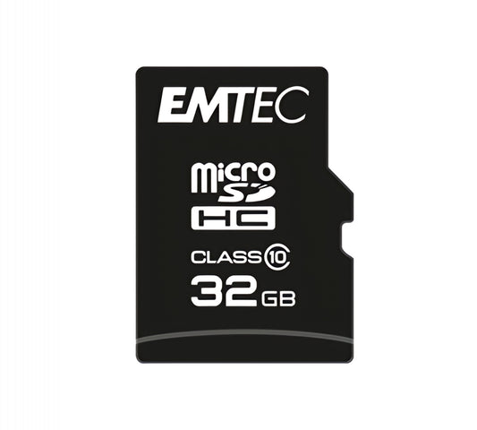 Minnekort microSDHC Emtec C10 Classic, 32Gb, Klasse 10, Med Kortleser og Adapter ECMSDM32GHC10CGRA2