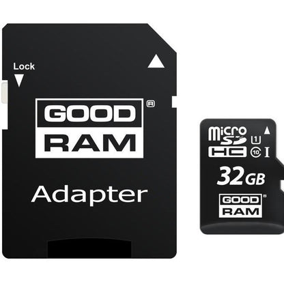 GoodRam microSDHC-minnekort, 32GB, Klasse 10 / UHS-1 U1, med adapter