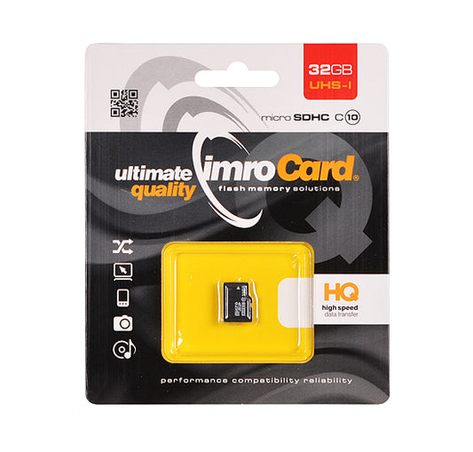 Imro microSDHC minnekort, 32GB, Klasse 10 / UHS-1 U1