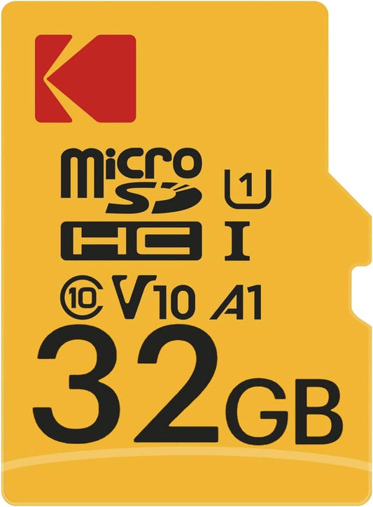 Kodak Premium Performance microSDHC-minnekort, 32 GB, Klasse 10 / UHS-1 U1, med adapter EKMSDM32GHC10K