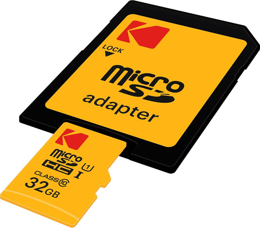 Kodak Premium Performance microSDHC-minnekort, 32 GB, Klasse 10 / UHS-1 U1, med adapter EKMSDM32GHC10K