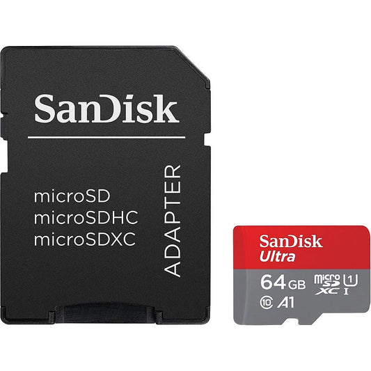 SanDisk Ultra Android A1 microSDXC minnekort, 64GB, Klasse 10 / UHS-1 U1, med adapter SDSQUAB-064G-GN6MA