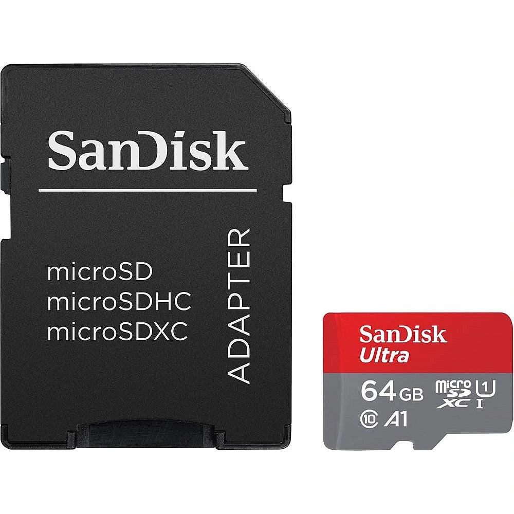 SanDisk Ultra Android A1 microSDXC minnekort, 64GB, Klasse 10 / UHS-1 U1, med adapter SDSQUAB-064G-GN6MA