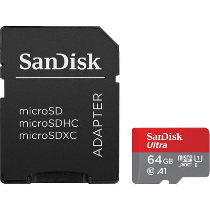SanDisk Ultra Android A1 microSDXC minnekort, 64GB, Klasse 10 / UHS-1 U1, med adapter SDSQUAB-064G-GN6MA