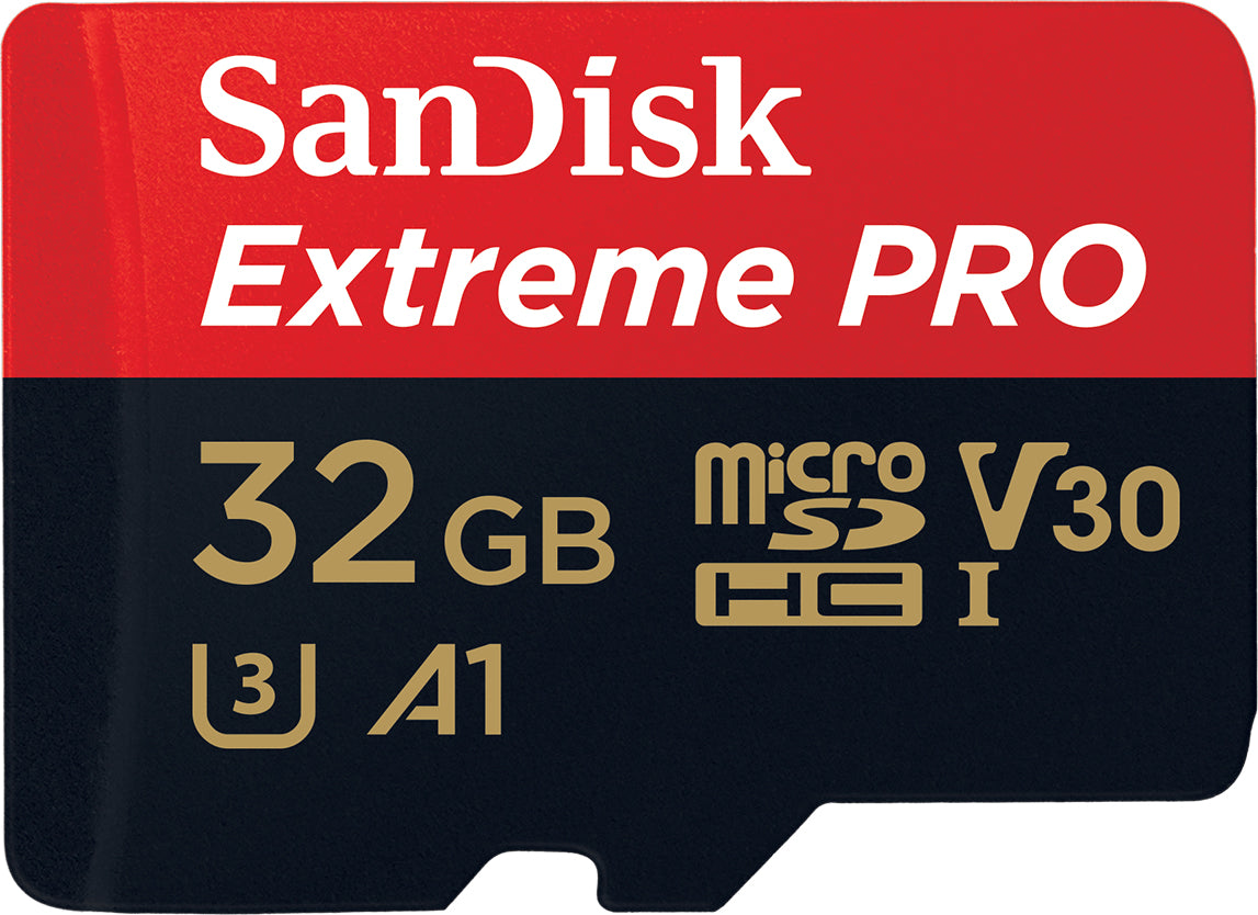 Minnekort microSDHC SanDisk Extreme Pro, 32GB, Klasse 10 / UHS-1 U3, Med Adapter SDSQXCG-032G-GN6MA