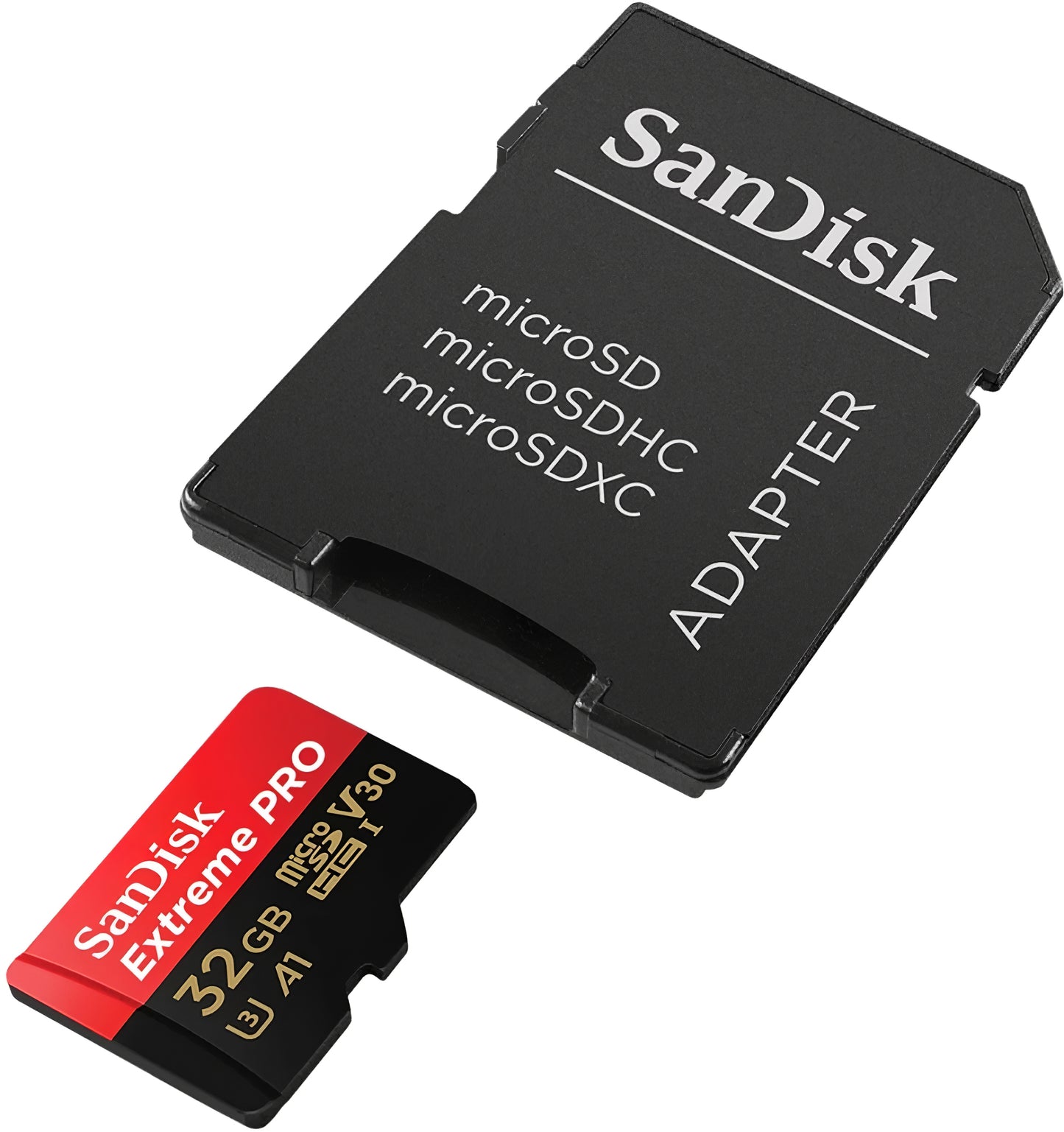 Minnekort microSDHC SanDisk Extreme Pro, 32GB, Klasse 10 / UHS-1 U3, Med Adapter SDSQXCG-032G-GN6MA