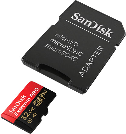 Minnekort microSDHC SanDisk Extreme Pro, 32GB, Klasse 10 / UHS-1 U3, Med Adapter SDSQXCG-032G-GN6MA