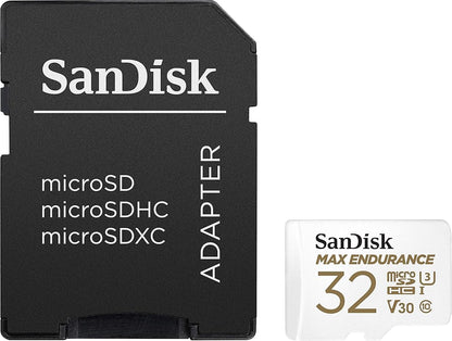 SanDisk MAX Endurance microSDHC-minnekort, 32GB, Klasse 10 / UHS-1 U3, med adapter SDSQQVR-032G-GN6IA