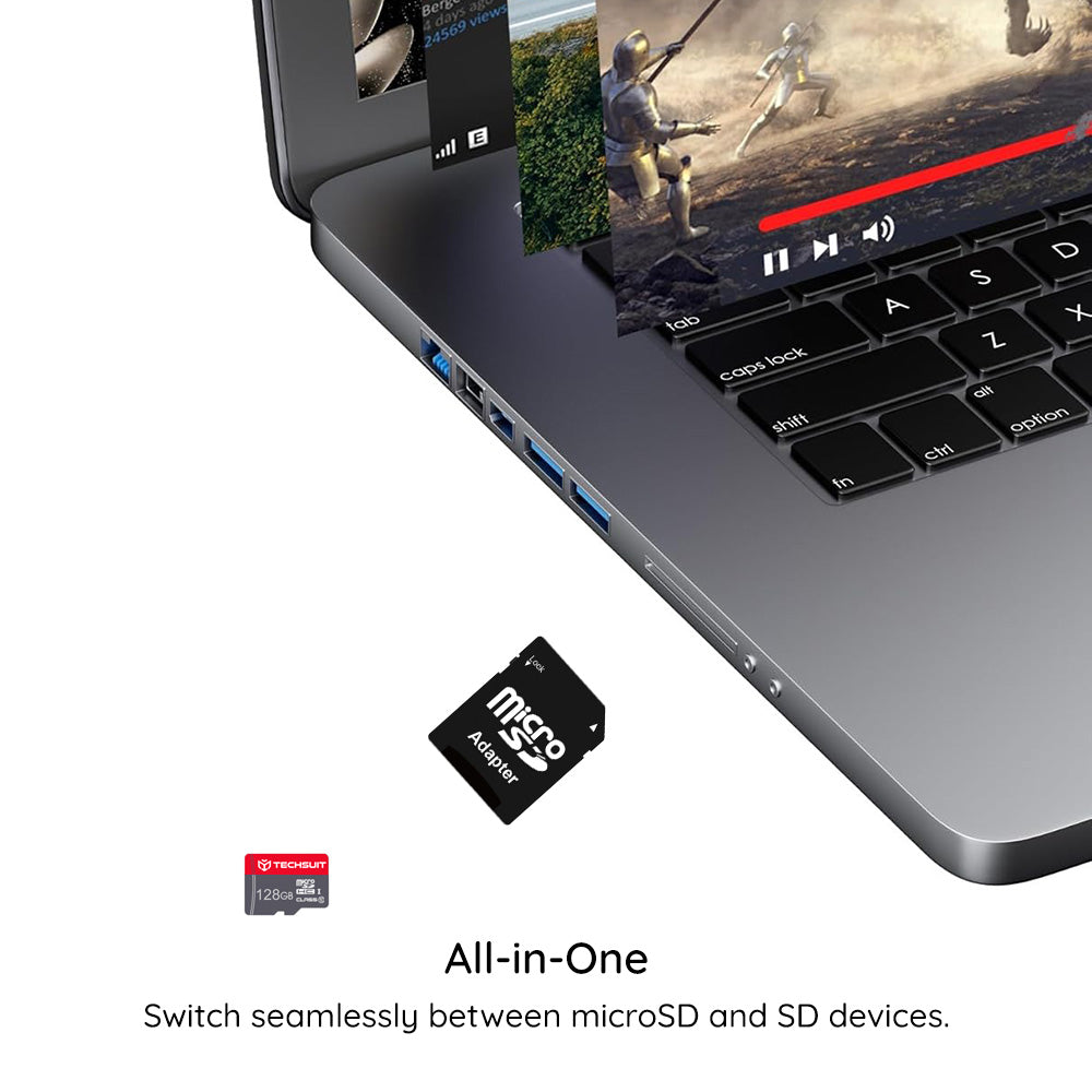 Techsuit THCM11 microSDHC-minnekort, 32 GB, klasse 10, med adapter
