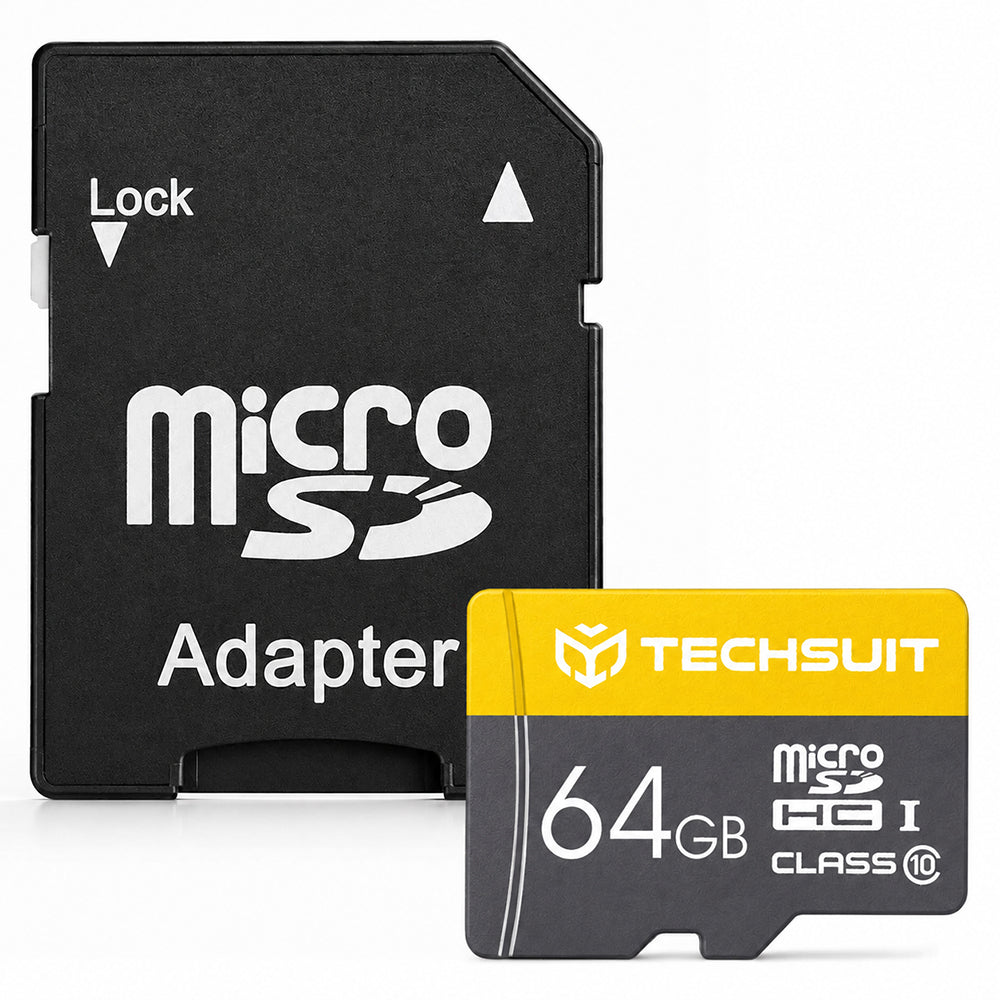 Techsuit THCM11 microSDXC-minnekort, 64 GB, klasse 10, med adapter