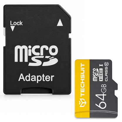 Techsuit THCM11 microSDXC-minnekort, 64 GB, klasse 10, med adapter