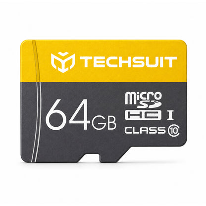 Techsuit THCM11 microSDXC-minnekort, 64 GB, klasse 10, med adapter