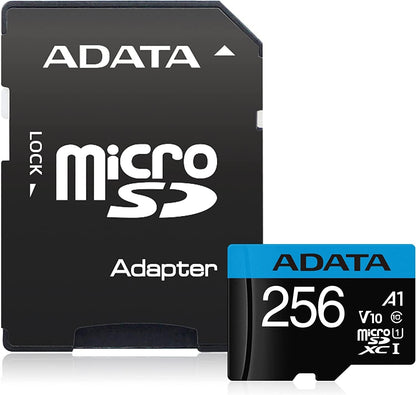 microSDXC-minnekort Adata Premier, 256GB, Klasse 10 / UHS-1 U1, med adapter AUSDX256GUICL10A1-RA1