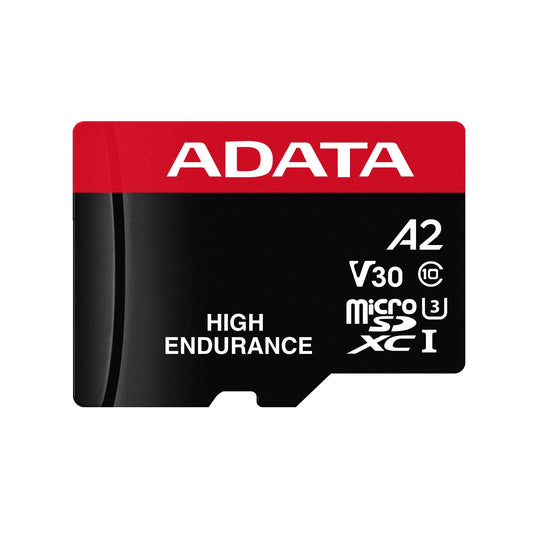 Minnekort microSDXC Adata High Endurance, 64Gb, Klasse 10 / UHS-1 U3, Med Adapter AUSDX64GUI3V30SHA2-RA1