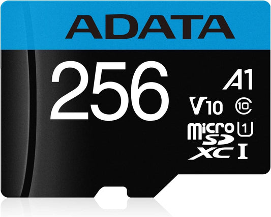 microSDXC-minnekort Adata Premier, 256GB, Klasse 10 / UHS-1 U1, med adapter AUSDX256GUICL10A1-RA1