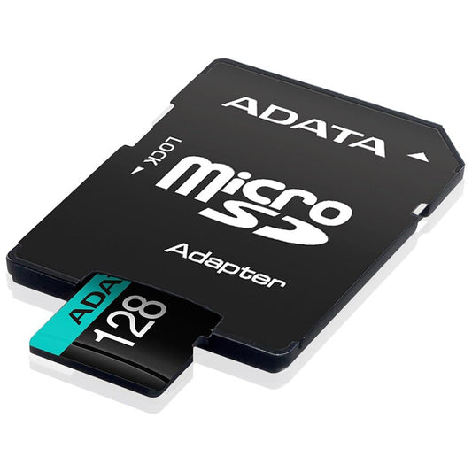Minnekort microSDXC Adata Premier Pro, 128GB, Klasse 10 / UHS-1 U3, Med Adapter AUSDX128GUI3V30SA2-RA1