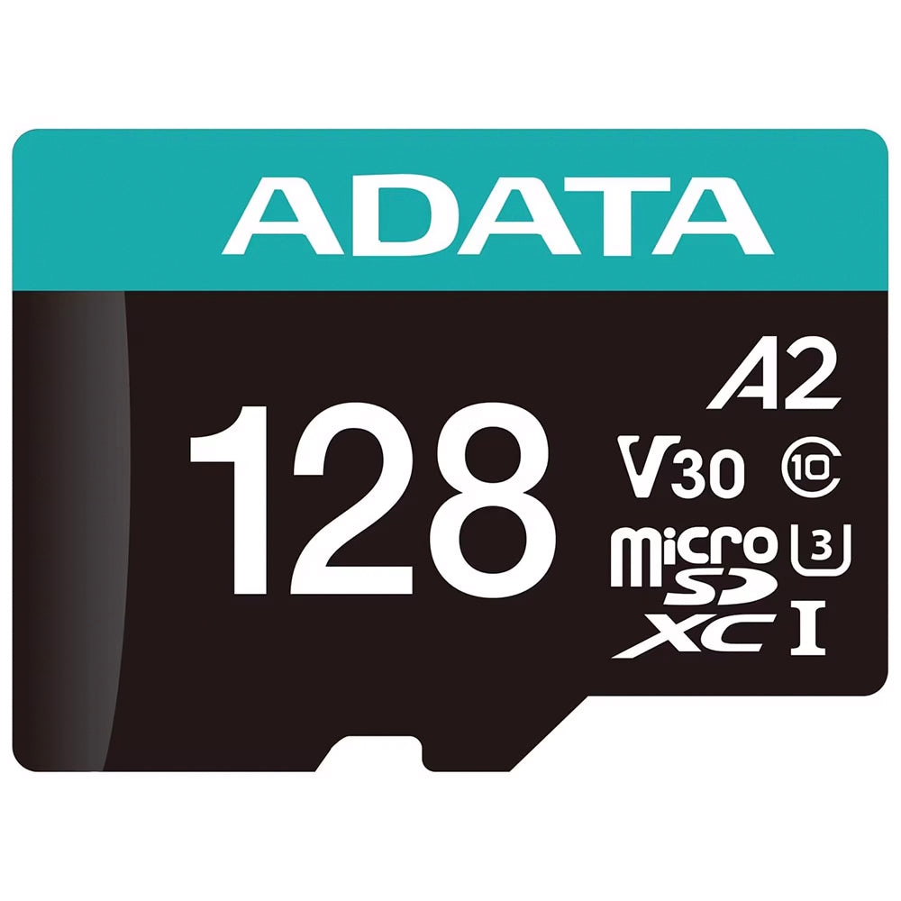 Minnekort microSDXC Adata Premier Pro, 128GB, Klasse 10 / UHS-1 U3, Med Adapter AUSDX128GUI3V30SA2-RA1