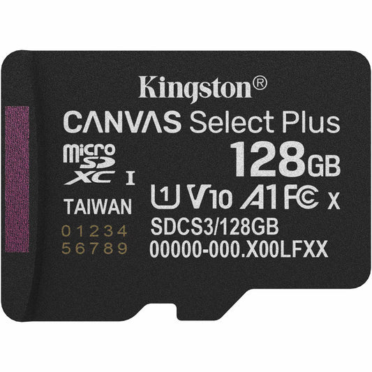 Kingston Canvas Select Plus Android A1 microSDXC-minnekort, 128GB, Klasse 10 / UHS-1 U1 SDCS3/128GBSP
