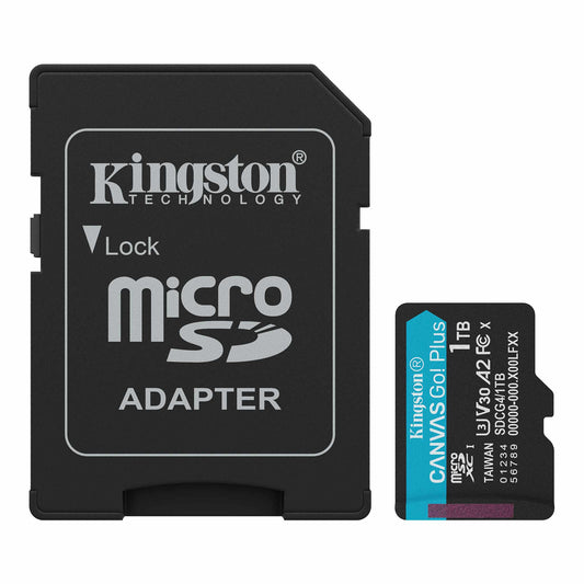 Minnekort microSDXC Kingston Canvas Go Plus Android A2, 1TB, Klasse 10 / UHS-1 U3, Med Adapter ‎SDCG4/1TB
