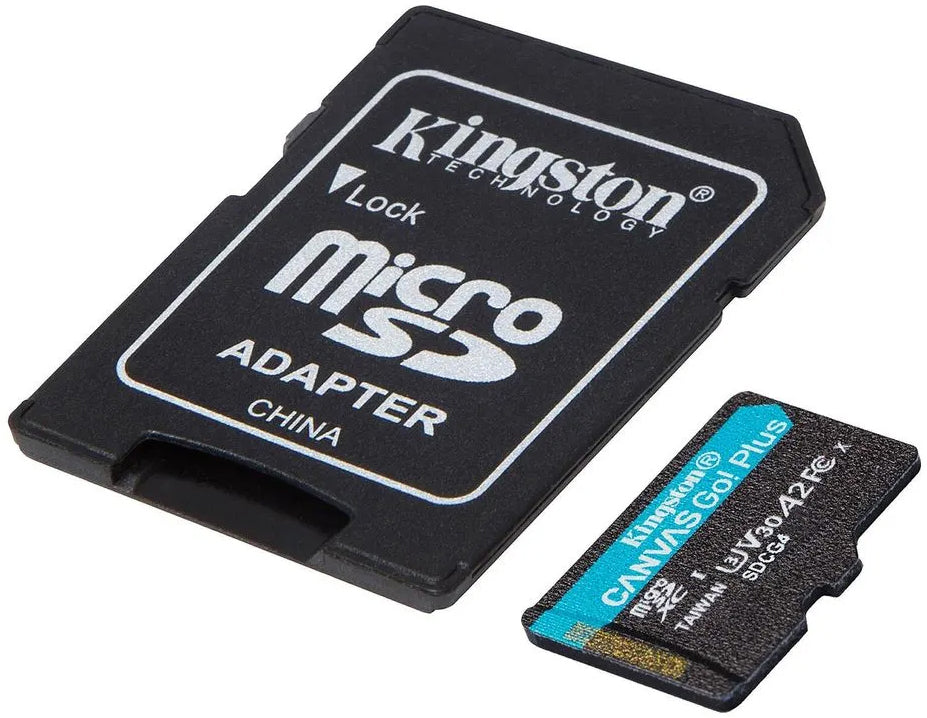 Minnekort microSDXC Kingston Canvas Go Plus Android A2, 128GB, Klasse 10 / UHS-1 U3, Med Adapter SDCG4/128GB