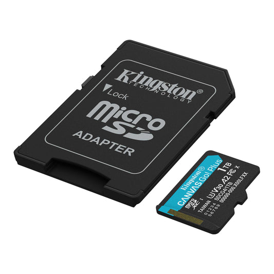 Minnekort microSDXC Kingston Canvas Go Plus Android A2, 1TB, Klasse 10 / UHS-1 U3, Med Adapter ‎SDCG4/1TB