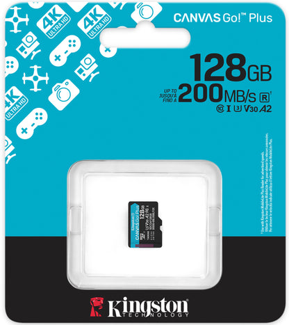 Kingston Canvas Go Plus Android A2 microSDXC-minnekort, 128 GB, Klasse 10 / UHS-1 U3 SDCG4/128GBSP