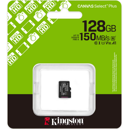 Kingston Canvas Select Plus Android A1 microSDXC-minnekort, 128GB, Klasse 10 / UHS-1 U1 SDCS3/128GBSP