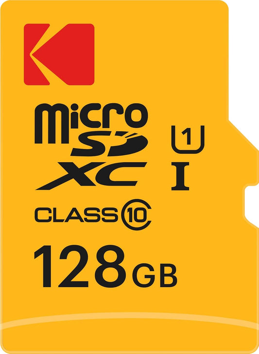 Minnekort microSDXC Kodak Premium Performance, 128Gb, Klasse 10 / UHS-1 U1, Med Adapter EKMSDM128GXC10K