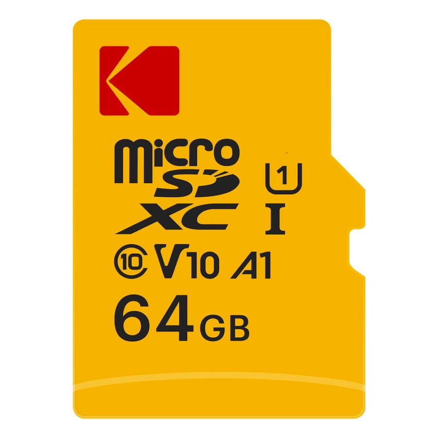 Kodak microSDXC Minnekort, 64Gb, Klasse 10 / UHS-1 U1, Med Adapter EKMSDM64GXC10K