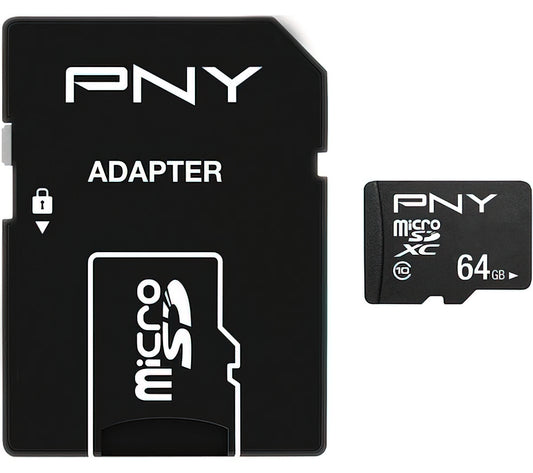 Minnekort microSDXC PNY Performance Plus, 64Gb, Klasse 10, Med Adapter P-SDU64G10PPL-GE