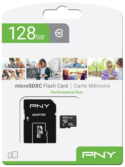 Minnekort microSDXC PNY Performance Plus, 128GB, Klasse 10, Med Adapter P-SDU12810PPL-GE