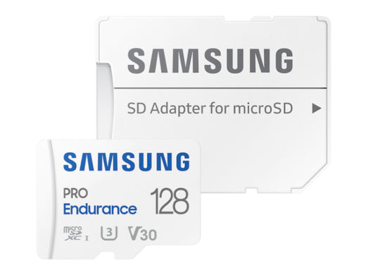 Samsung PRO Endurance microSDXC minnekort, 128GB, Klasse 10 / UHS-1 U3, med adapter MB-MJ128KA/EU