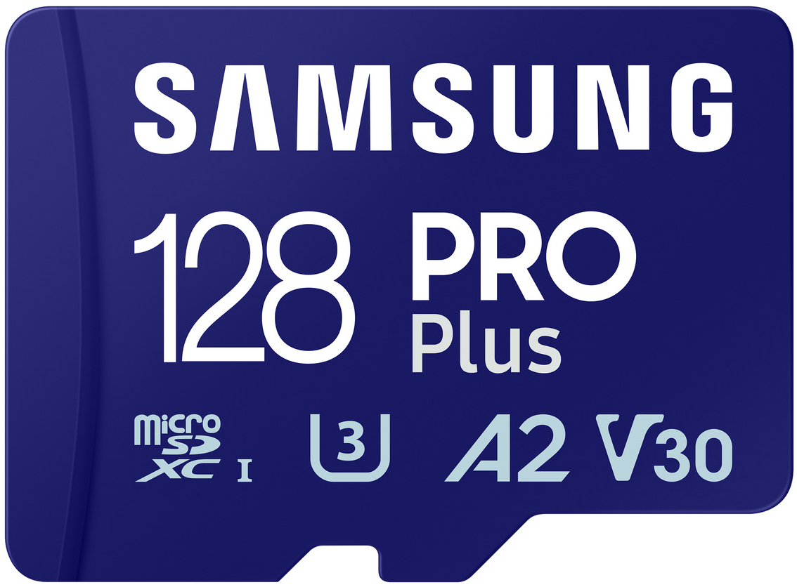 Minnekort microSDXC Samsung PRO Plus, 128Gb, Klasse 10 / UHS-1 U3, Med Adapter MB-MD128SA/EU