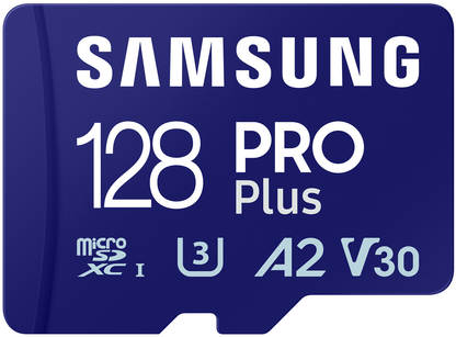 Minnekort microSDXC Samsung PRO Plus, 128Gb, Klasse 10 / UHS-1 U3, Med Adapter MB-MD128SA/EU