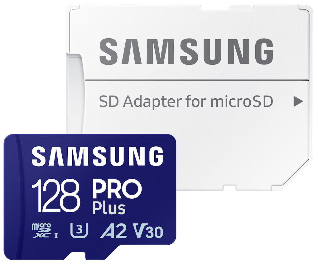 Minnekort microSDXC Samsung PRO Plus, 128Gb, Klasse 10 / UHS-1 U3, Med Adapter MB-MD128SA/EU