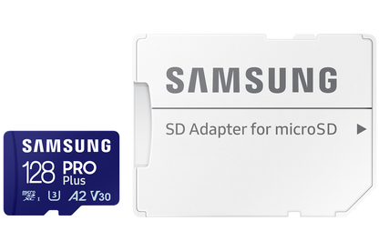 Minnekort microSDXC Samsung PRO Plus, 128Gb, Klasse 10 / UHS-1 U3, Med Adapter MB-MD128SA/EU